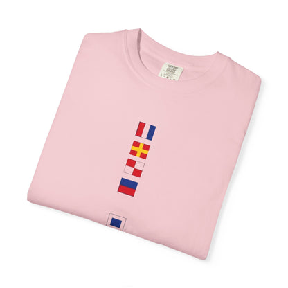 Nautical Signal Flag T-Shirt | Maritime Alphabet Graphic Tee | International Code Flags Shirt | Sailing Yacht Gift | Selected Crew Apparel