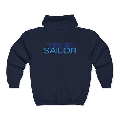 Sailboat Sunset Zip Hoodie — 'True Sailor' Nautical Sailing Jacket