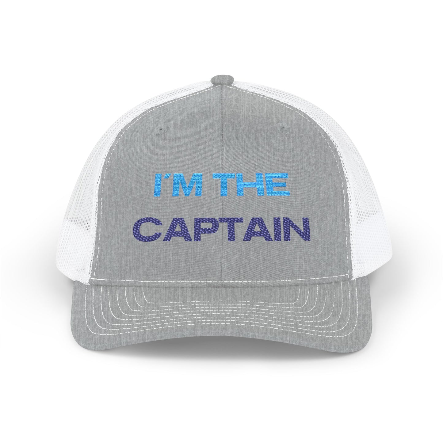 I’m The Captain Trucker Cap — Embroidered Snapback Hat for Boaters & Team Leaders