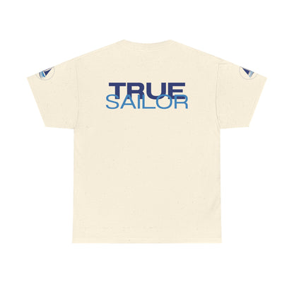 True Sailor Sunset T-Shirt "The Witness of Light" — Sailboat Sunset Graphic Tee with "True Sailor" Back