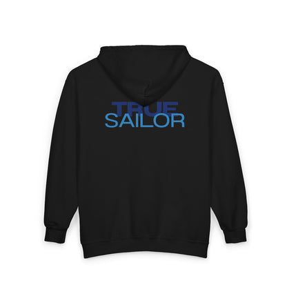Sailboat Sunset Zip Hoodie — 'True Sailor' Nautical Sailing Jacket