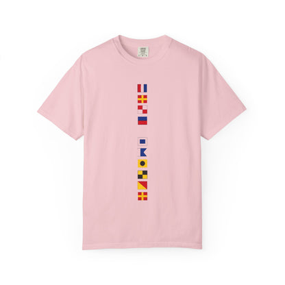 Nautical Signal Flag T-Shirt | Maritime Alphabet Graphic Tee | International Code Flags Shirt | Sailing Yacht Gift | Selected Crew Apparel