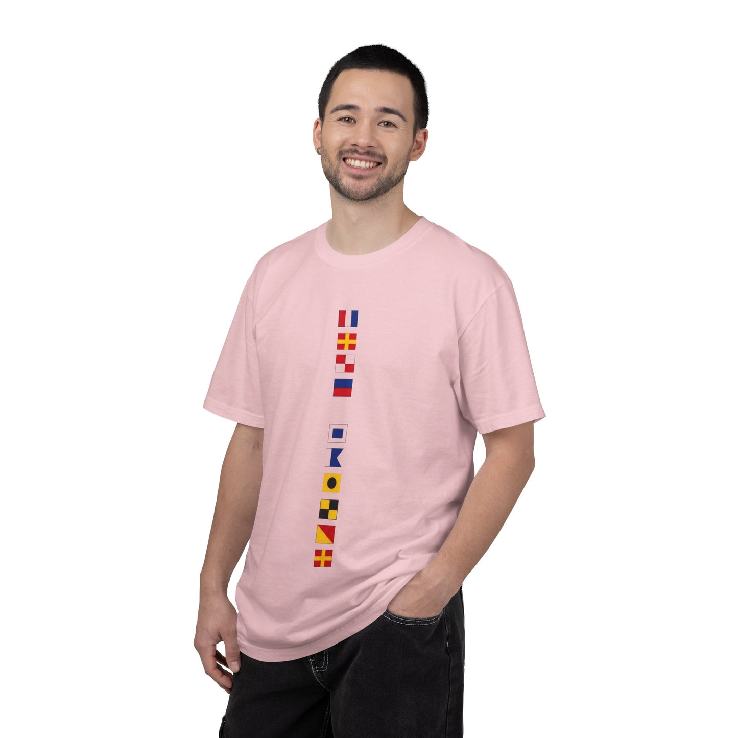 Nautical Signal Flag T-Shirt | Maritime Alphabet Graphic Tee | International Code Flags Shirt | Sailing Yacht Gift | Selected Crew Apparel
