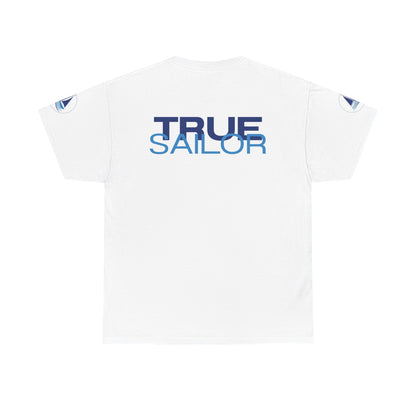 True Sailor Sunset T-Shirt "The Witness of Light" — Sailboat Sunset Graphic Tee with "True Sailor" Back