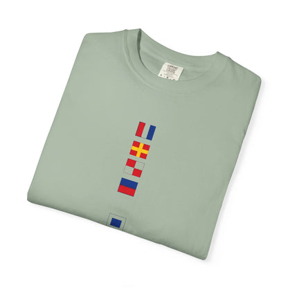 Nautical Signal Flag T-Shirt | Maritime Alphabet Graphic Tee | International Code Flags Shirt | Sailing Yacht Gift | Selected Crew Apparel
