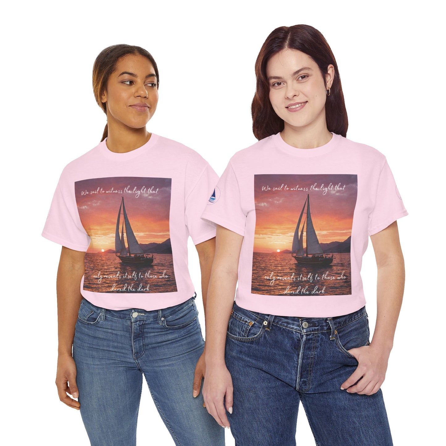 True Sailor Sunset T-Shirt "The Witness of Light" — Sailboat Sunset Graphic Tee with "True Sailor" Back