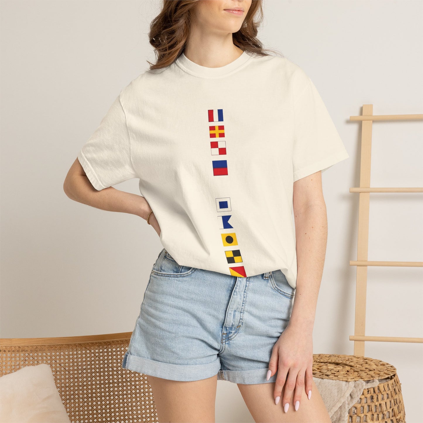 Nautical Signal Flag T-Shirt | Maritime Alphabet Graphic Tee | International Code Flags Shirt | Sailing Yacht Gift | Selected Crew Apparel