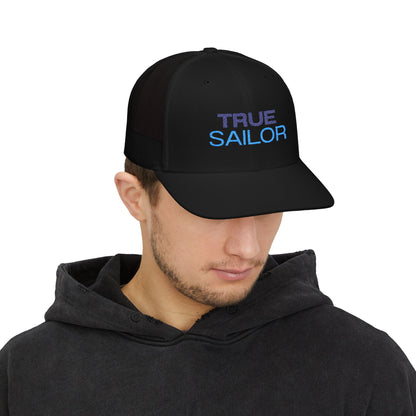 Nautical Snapback Trucker Cap - Sailboat Helm Mesh Hat - Sailing Gift for Men - Ocean Horizon Snapback - Premium Yacht Captain Boating Apparel