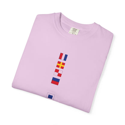 Nautical Signal Flag T-Shirt | Maritime Alphabet Graphic Tee | International Code Flags Shirt | Sailing Yacht Gift | Selected Crew Apparel