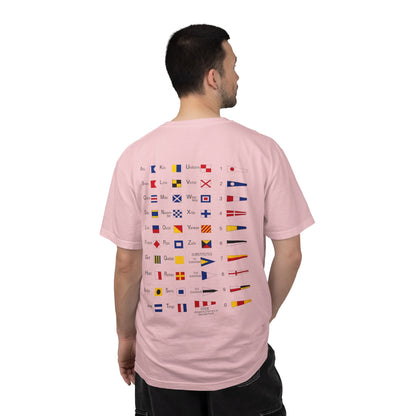 Nautical Signal Flag T-Shirt | Maritime Alphabet Graphic Tee | International Code Flags Shirt | Sailing Yacht Gift | Selected Crew Apparel