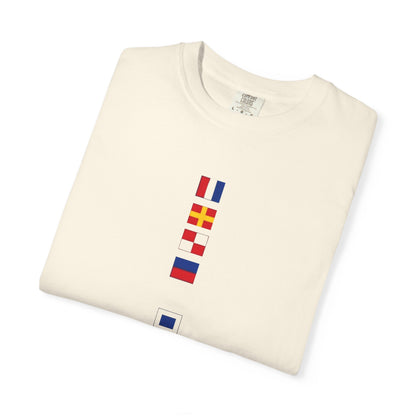 Nautical Signal Flag T-Shirt | Maritime Alphabet Graphic Tee | International Code Flags Shirt | Sailing Yacht Gift | Selected Crew Apparel