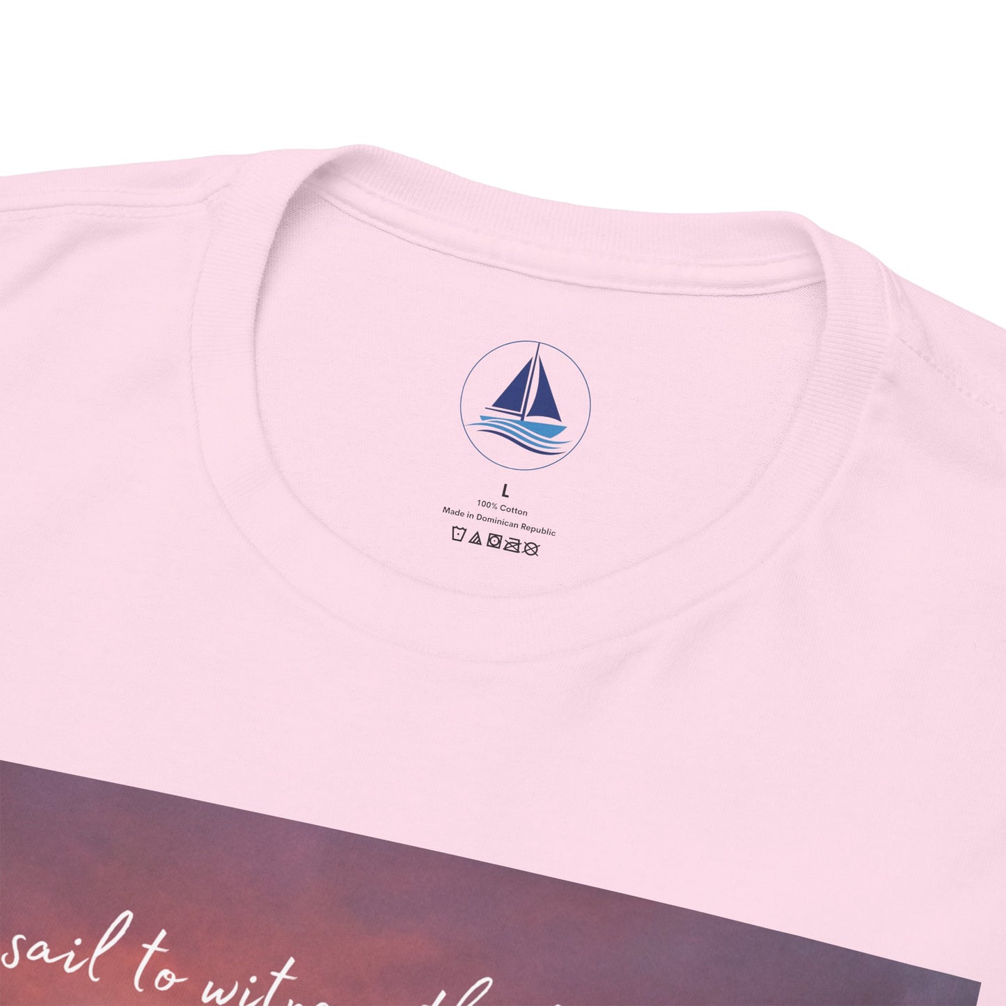 True Sailor Sunset T-Shirt "The Witness of Light" — Sailboat Sunset Graphic Tee with "True Sailor" Back