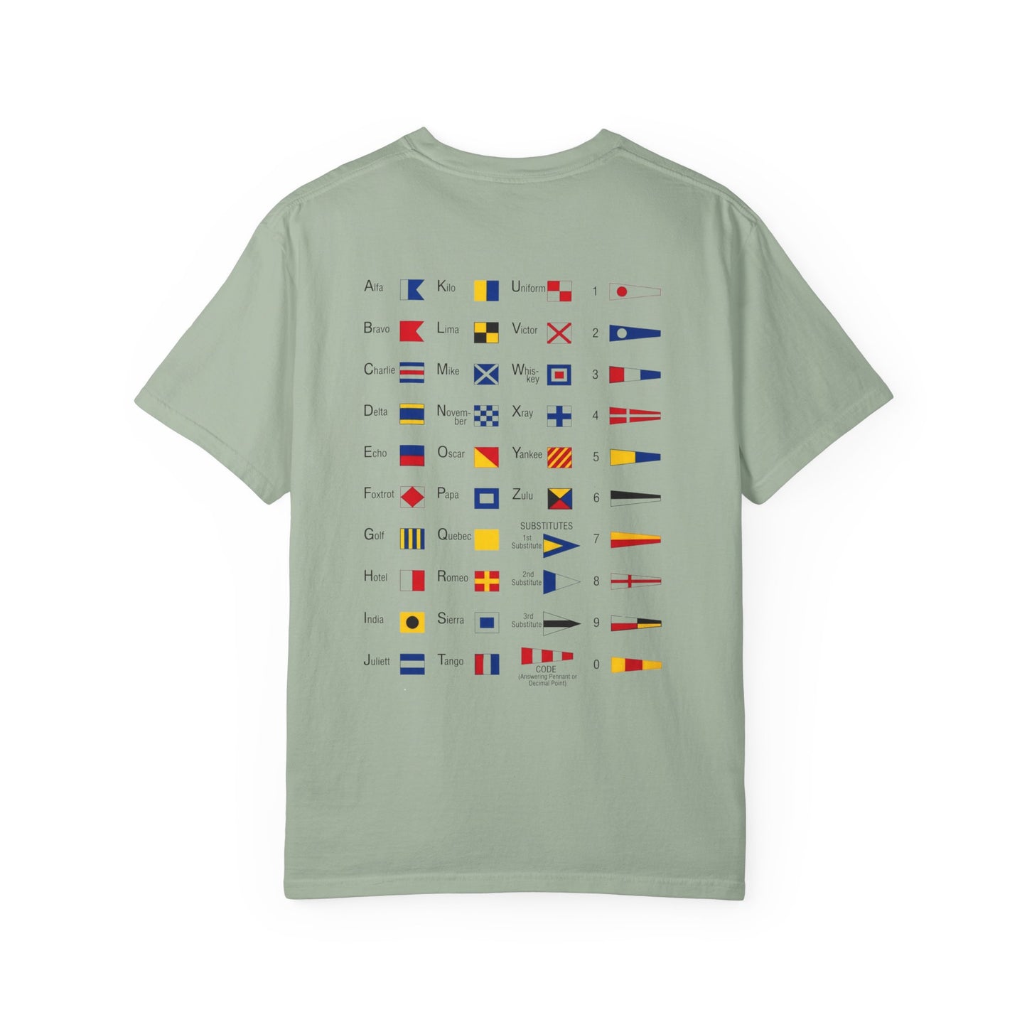 Nautical Signal Flag T-Shirt | Maritime Alphabet Graphic Tee | International Code Flags Shirt | Sailing Yacht Gift | Selected Crew Apparel