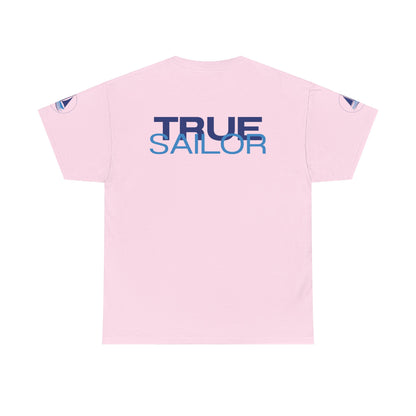 True Sailor Sunset T-Shirt "The Witness of Light" — Sailboat Sunset Graphic Tee with "True Sailor" Back