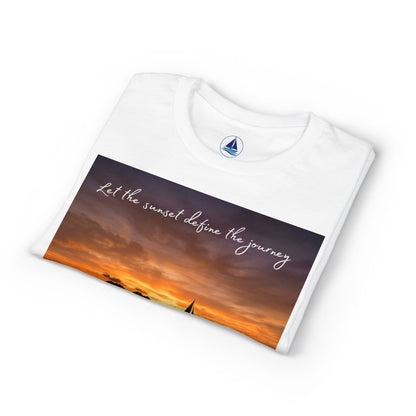 Sailing Sunset T-Shirt | Vintage Yacht Graphic Tee | Nautical Horizon Sailor Gift | Ocean Navigator Apparel | True Sailor Selected Crew