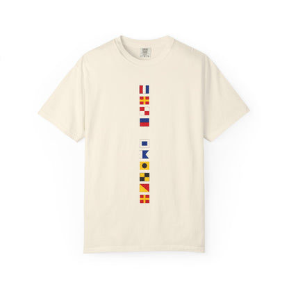 Nautical Signal Flag T-Shirt | Maritime Alphabet Graphic Tee | International Code Flags Shirt | Sailing Yacht Gift | Selected Crew Apparel