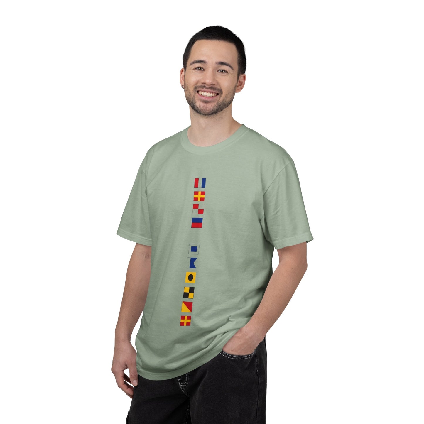 Nautical Signal Flag T-Shirt | Maritime Alphabet Graphic Tee | International Code Flags Shirt | Sailing Yacht Gift | Selected Crew Apparel
