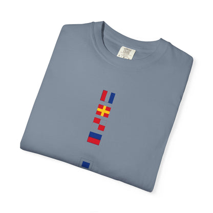 Nautical Signal Flag T-Shirt | Maritime Alphabet Graphic Tee | International Code Flags Shirt | Sailing Yacht Gift | Selected Crew Apparel
