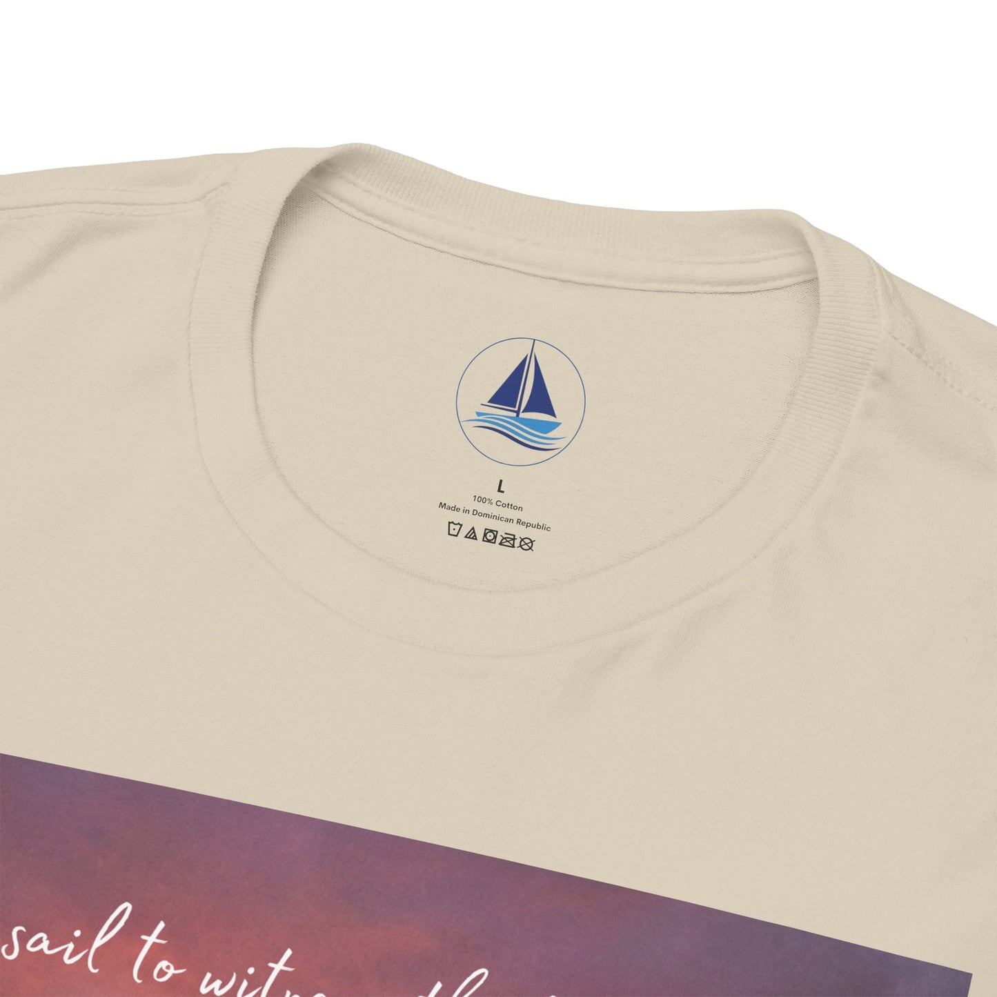 True Sailor Sunset T-Shirt "The Witness of Light" — Sailboat Sunset Graphic Tee with "True Sailor" Back