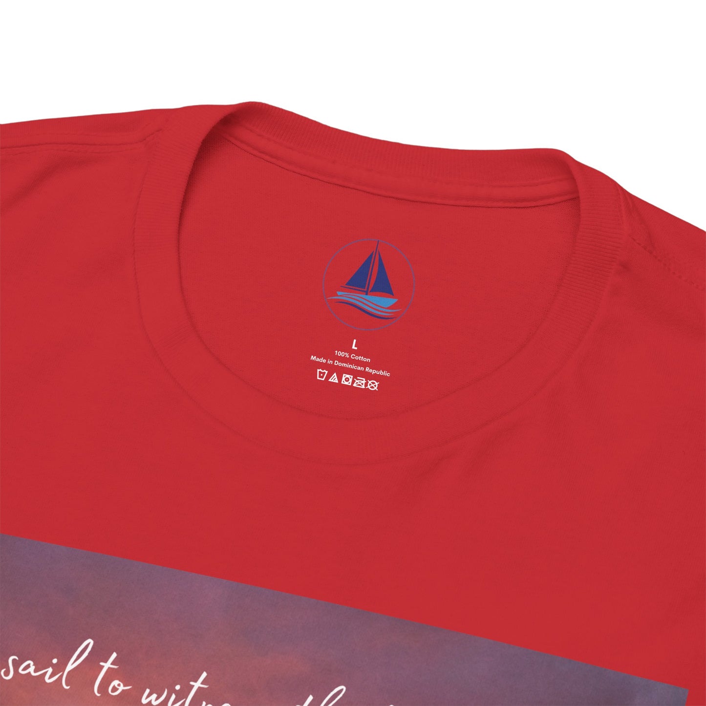 True Sailor Sunset T-Shirt "The Witness of Light" — Sailboat Sunset Graphic Tee with "True Sailor" Back