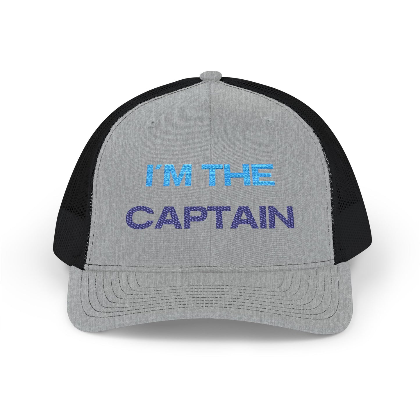 I’m The Captain Trucker Cap — Embroidered Snapback Hat for Boaters & Team Leaders