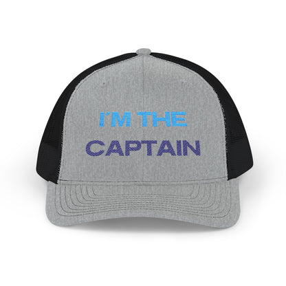 I’m The Captain Trucker Cap — Embroidered Snapback Hat for Boaters & Team Leaders