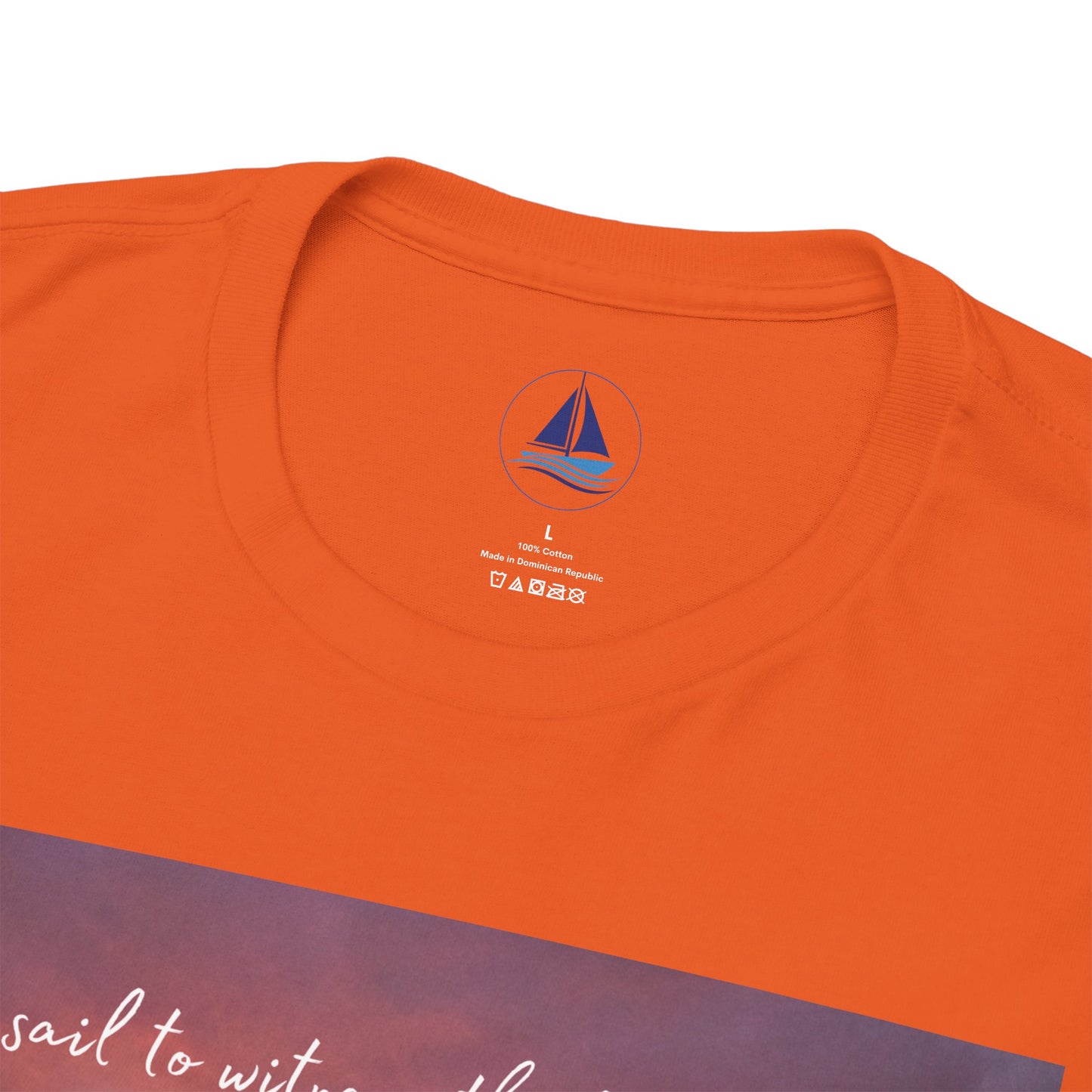 True Sailor Sunset T-Shirt "The Witness of Light" — Sailboat Sunset Graphic Tee with "True Sailor" Back