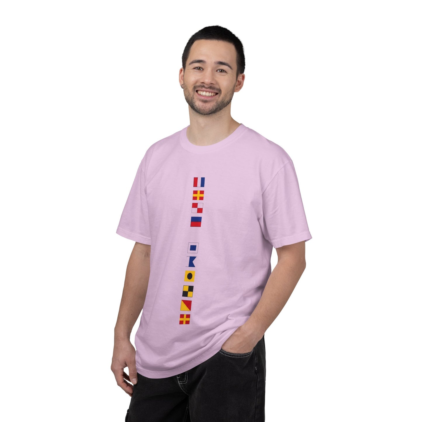 Nautical Signal Flag T-Shirt | Maritime Alphabet Graphic Tee | International Code Flags Shirt | Sailing Yacht Gift | Selected Crew Apparel