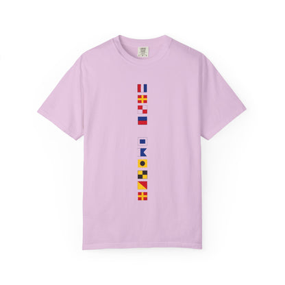 Nautical Signal Flag T-Shirt | Maritime Alphabet Graphic Tee | International Code Flags Shirt | Sailing Yacht Gift | Selected Crew Apparel