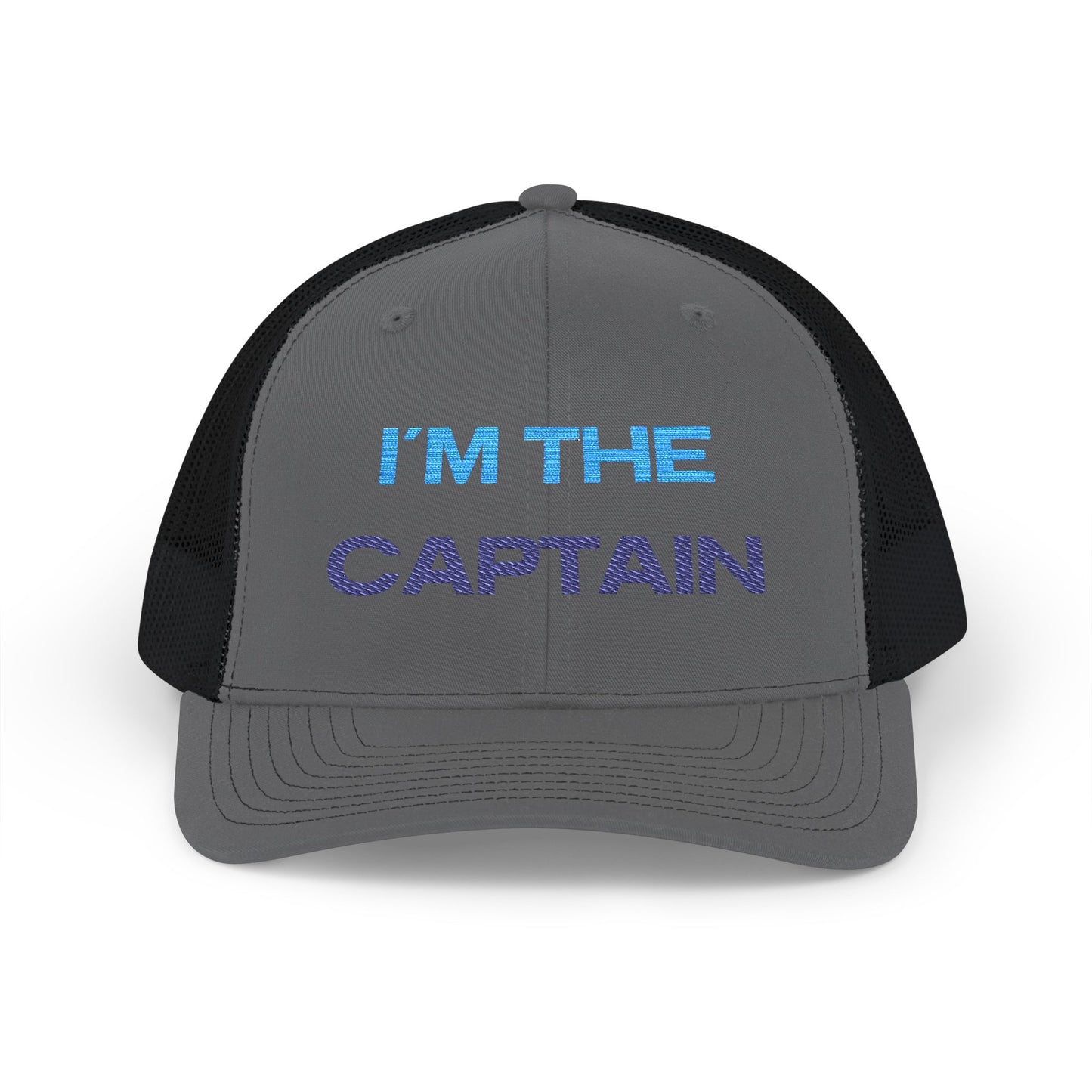 I’m The Captain Trucker Cap — Embroidered Snapback Hat for Boaters & Team Leaders