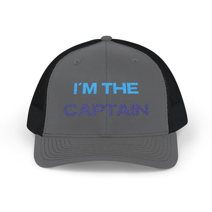 I’m The Captain Trucker Cap — Embroidered Snapback Hat for Boaters & Team Leaders