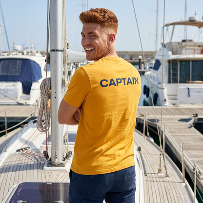 Captain Performance Tee | Nautical Sailboat|Logo Athletic Shirt | Sailing Gift for Men/Women | Moisture Wicking Ocean Apparel | UV Sun Protection Skipper Shirt