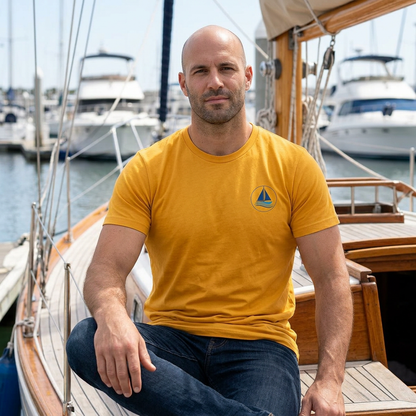 Captain Performance Tee | Nautical Sailboat|Logo Athletic Shirt | Sailing Gift for Men/Women | Moisture Wicking Ocean Apparel | UV Sun Protection Skipper Shirt