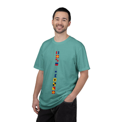 Nautical Signal Flag T-Shirt | Maritime Alphabet Graphic Tee | International Code Flags Shirt | Sailing Yacht Gift | Selected Crew Apparel