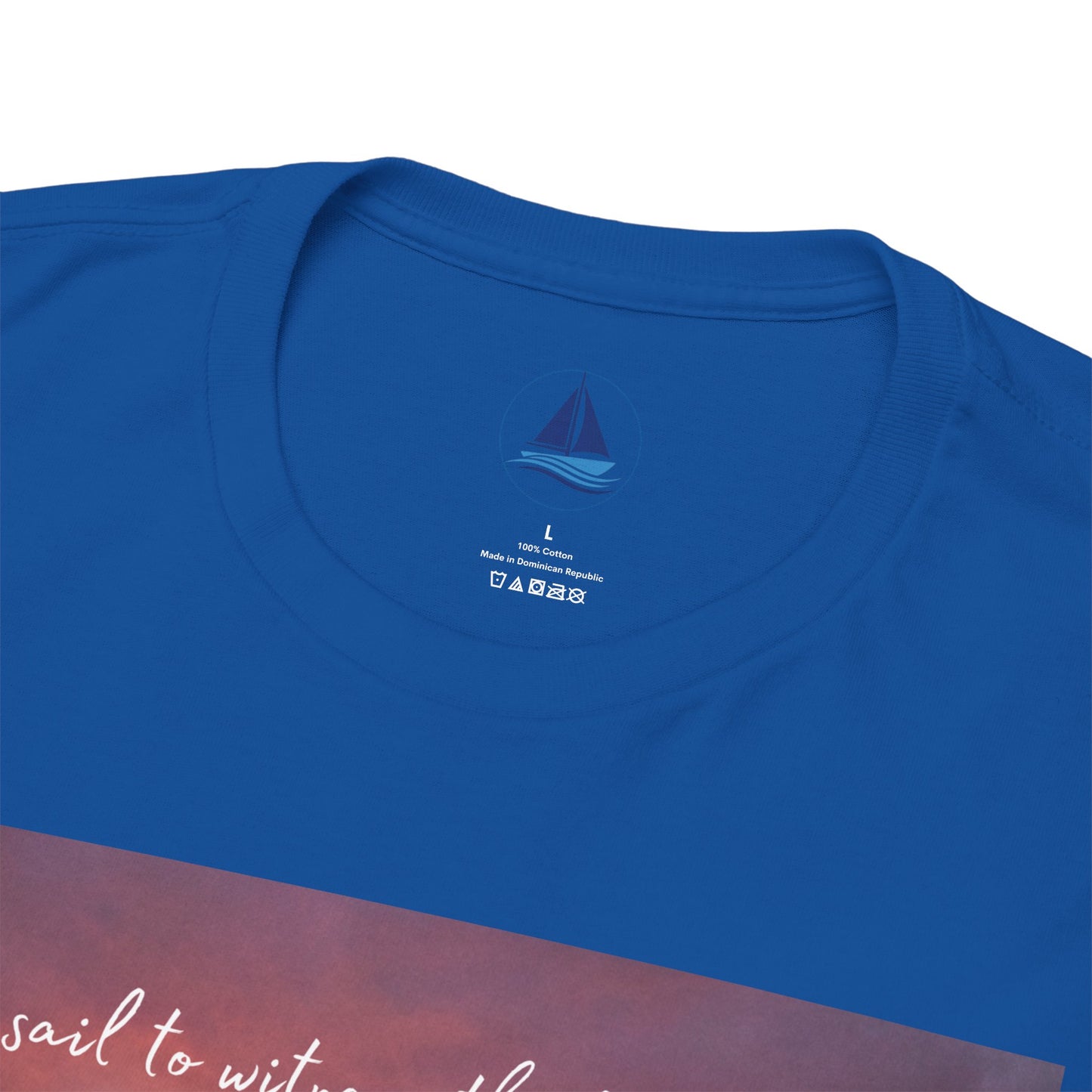 True Sailor Sunset T-Shirt "The Witness of Light" — Sailboat Sunset Graphic Tee with "True Sailor" Back