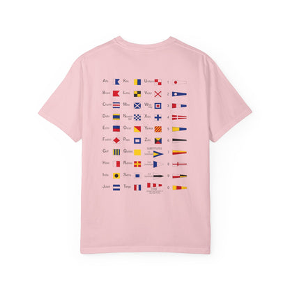 Nautical Signal Flag T-Shirt | Maritime Alphabet Graphic Tee | International Code Flags Shirt | Sailing Yacht Gift | Selected Crew Apparel