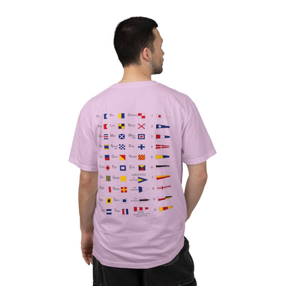Nautical Signal Flag T-Shirt | Maritime Alphabet Graphic Tee | International Code Flags Shirt | Sailing Yacht Gift | Selected Crew Apparel