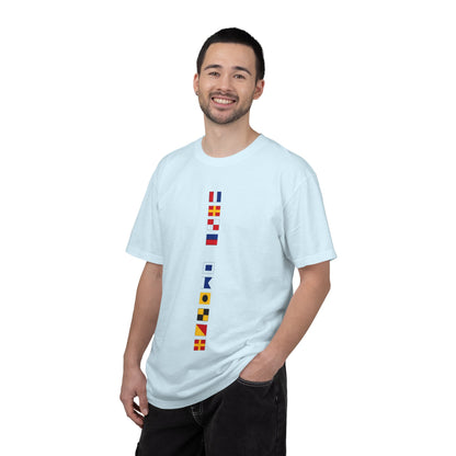 Nautical Signal Flag T-Shirt | Maritime Alphabet Graphic Tee | International Code Flags Shirt | Sailing Yacht Gift | Selected Crew Apparel