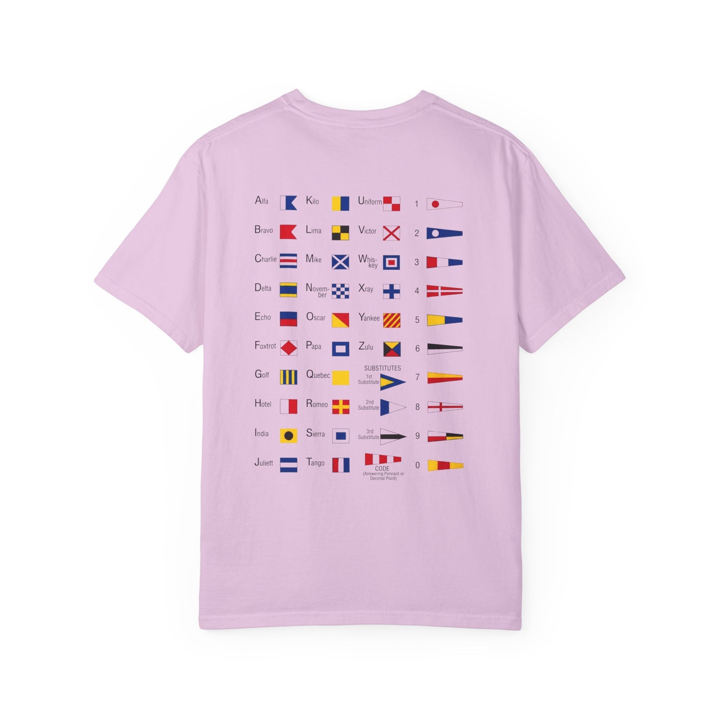 Nautical Signal Flag T-Shirt | Maritime Alphabet Graphic Tee | International Code Flags Shirt | Sailing Yacht Gift | Selected Crew Apparel
