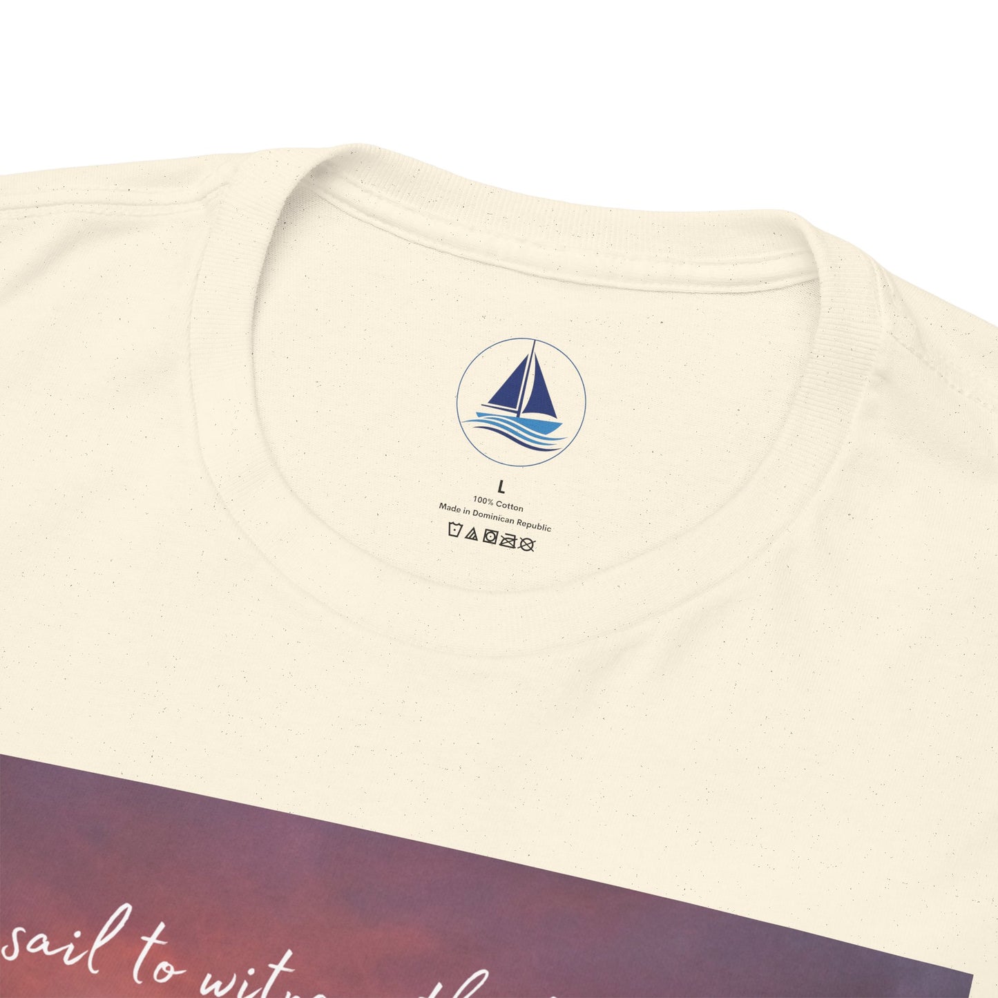 True Sailor Sunset T-Shirt "The Witness of Light" — Sailboat Sunset Graphic Tee with "True Sailor" Back