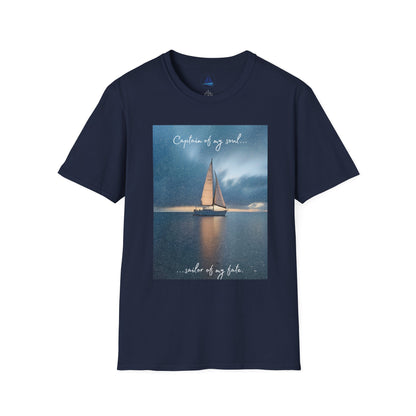 Sailboat Sunset T-Shirt – “Captains of my soul…sailor of my fate” Nautical Graphic Tee
