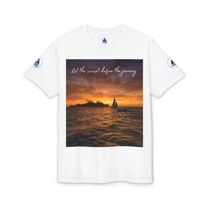 Sailing Sunset T-Shirt | Vintage Yacht Graphic Tee | Nautical Horizon Sailor Gift | Ocean Navigator Apparel | True Sailor Selected Crew
