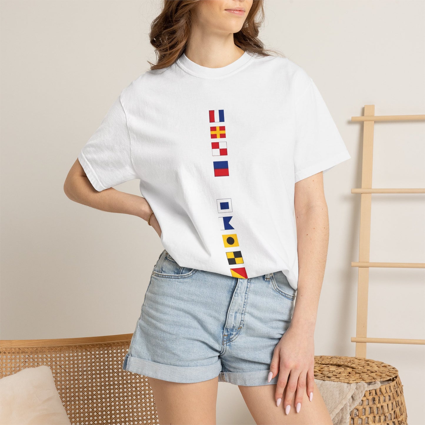 Nautical Signal Flag T-Shirt | Maritime Alphabet Graphic Tee | International Code Flags Shirt | Sailing Yacht Gift | Selected Crew Apparel