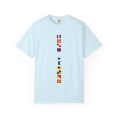 Nautical Signal Flag T-Shirt | Maritime Alphabet Graphic Tee | International Code Flags Shirt | Sailing Yacht Gift | Selected Crew Apparel