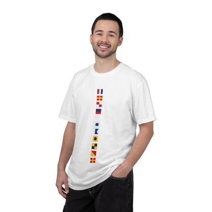Nautical Signal Flag T-Shirt | Maritime Alphabet Graphic Tee | International Code Flags Shirt | Sailing Yacht Gift | Selected Crew Apparel