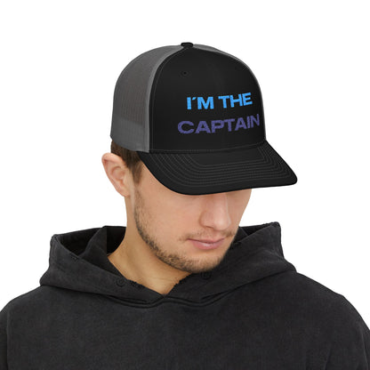 I’m The Captain Trucker Cap — Embroidered Snapback Hat for Boaters & Team Leaders