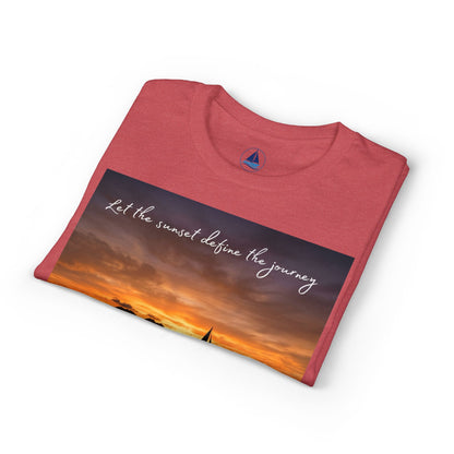 Sailing Sunset T-Shirt | Vintage Yacht Graphic Tee | Nautical Horizon Sailor Gift | Ocean Navigator Apparel | True Sailor Selected Crew